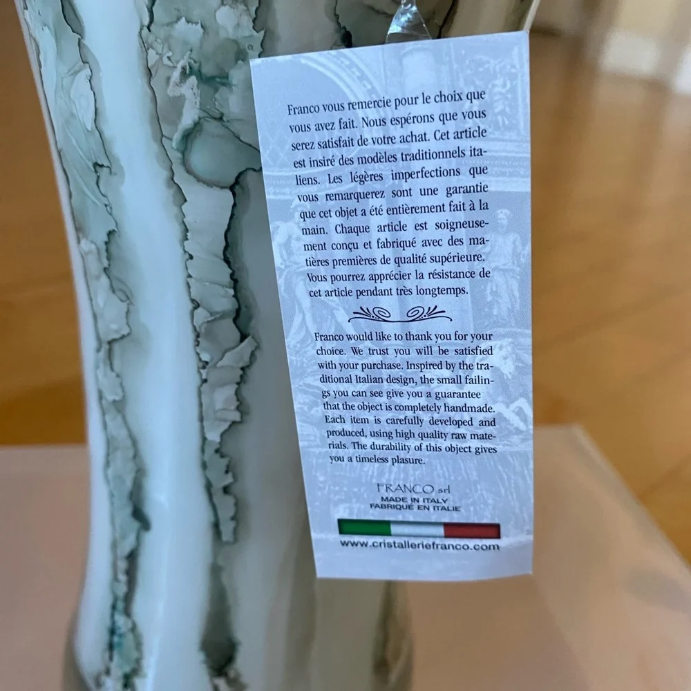Marble-Effect Handmade Vase